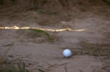 Dustin Johnson's lie in the bunker, 2010 PGA.